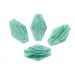 Hexagon cabochon with arabesque embossed pattern, veined green 30x19 mm