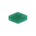 Hexagon cabochon with arabesque embossed pattern, chrysolite 30x19 mm