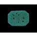 Octagon with embossed pattern bird, chrysolite 32x14 mm