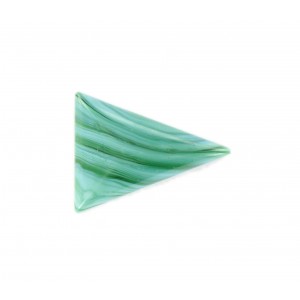Cabochon triangle bombé, vert veiné 24x18 mm