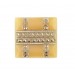 Rectangular cabochon with metallized decoration, beige opal 24x26 mm