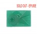 Rectangular cabochon with embossed shiny and matt art deco pattern, chrysolite 30x20 mm