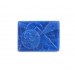 Rectangular cabochon with embossed shiny and matt art deco pattern, lapis speckled 25x18 mm