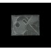 Rectangular cabochon with embossed shiny and matt art deco pattern, crystal 25x18 mm