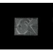 Rectangular cabochon with embossed shiny and matt art deco pattern, crystal 20x15 mm