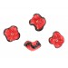 Two tone flower bead, red black 15 mm