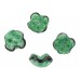 Two tone flower bead, green black 18 mm