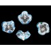 Two tone flower bead, crystal aquamarine 18 mm