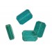 Octagonal bead with engraved arabesques on 2 faces, emerald 21x14 mm