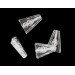 Triangular bead with engraved arabesques on 2 faces, crystal 20x15 mm