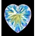 Perle coeur cristal AB 35x32 mm