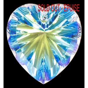 Heart pendant crystal AB 35x32 mm