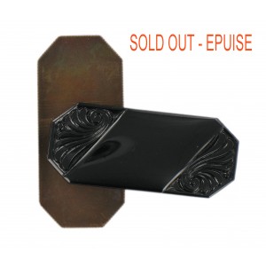 Octagon with arabesques and its raw cup, black 41x18 mm