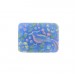 Cabochon rectangle peint avec oiseau en relief, bleu clair 33x24 mm