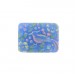 Rectangular painted cabochon with embossed bird, light blue 33x24 mm