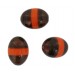 Two tone olive bead, brown and orange 23x17 mm