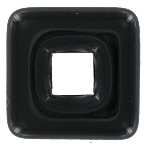 Square perforated, black, 25x25 mm