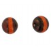 Two tone round bead, brown and orange 20 mm