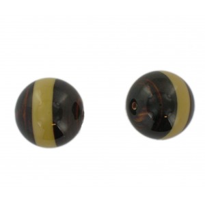 Perle ronde bicolore, marron et beige 20 mm