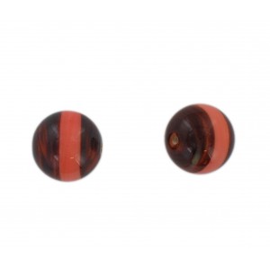 Two tone round bead, brown and pink 16 mm