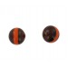 Perle ronde bicolore, marron et orange 16 mm