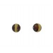 Two tone round bead, brown and beige 10 mm