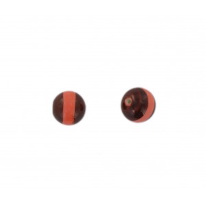 Perle ronde bicolore, marron et rose 10 mm