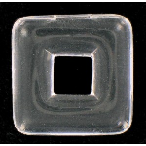 Square perforated, crystal, 25x25 mm