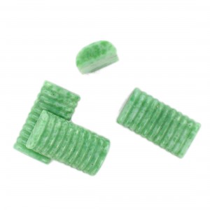 Rectangular striped cabochon, green speckled 22x12 mm