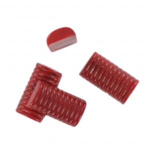 Rectangular striped cabochon, claret coloured 22x12 mm