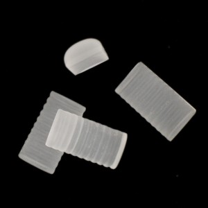 Rectangular striped cabochon, matt crystal 22x12 mm