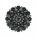 Round perforated brooch, black 43 mm