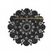 Round perforated brooch, black 43 mm