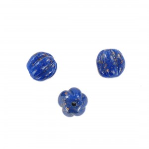 Melon shaped bead, lapis lazuli 12 mm