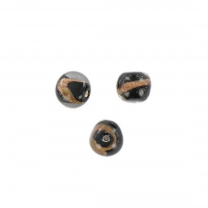 Baroque bead with aventurine, black 10 mm